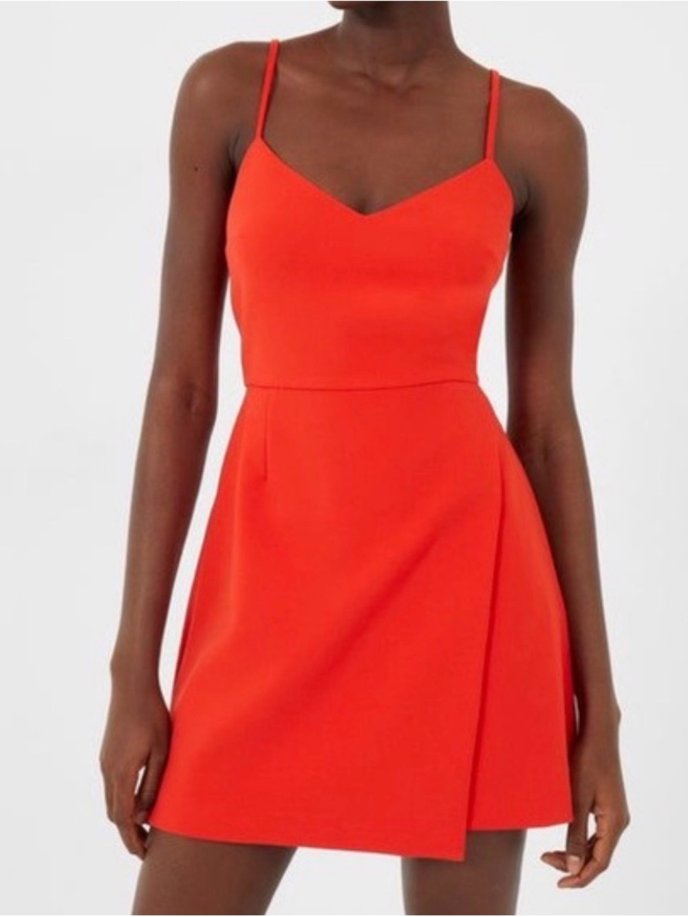 French Connection Bright Red Spaghetti-Strap Mini Dress